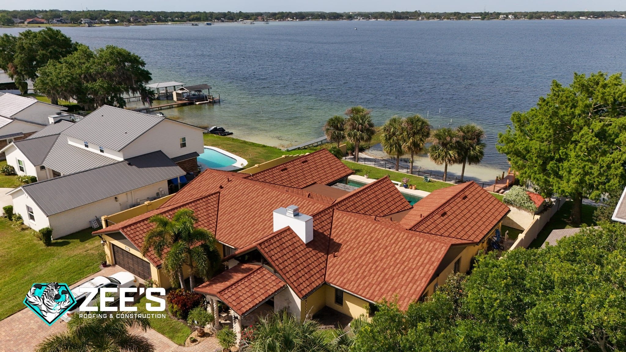 A completed roofing project from Zee’s Roofing & Construction